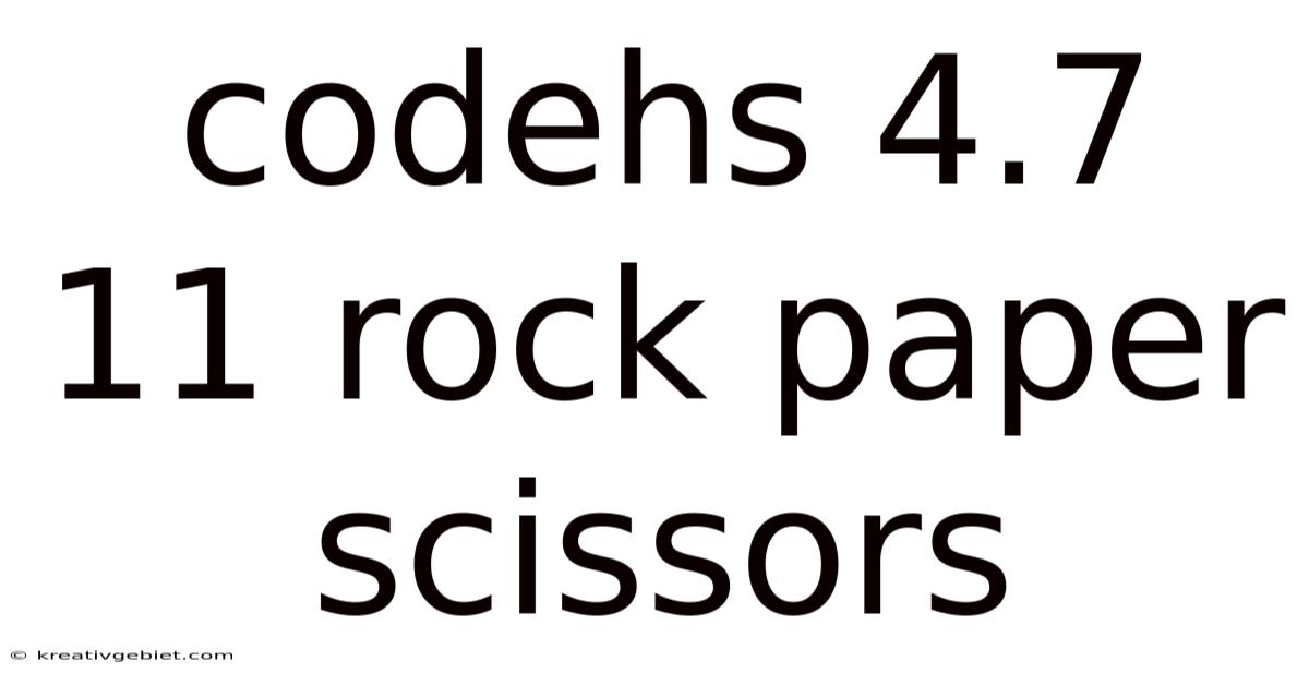 Codehs 4.7 11 Rock Paper Scissors