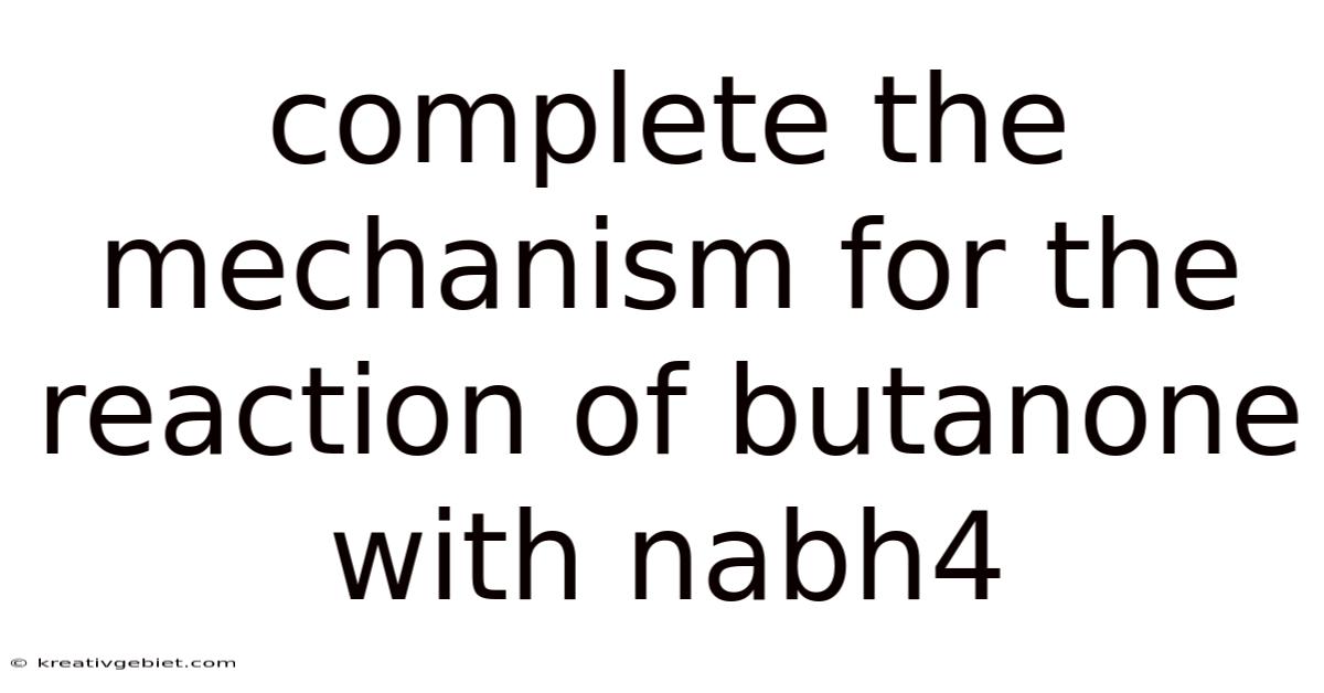 Complete The Mechanism For The Reaction Of Butanone With Nabh4