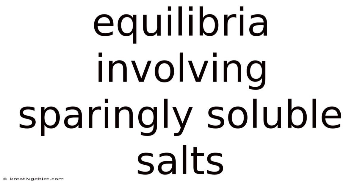 Equilibria Involving Sparingly Soluble Salts