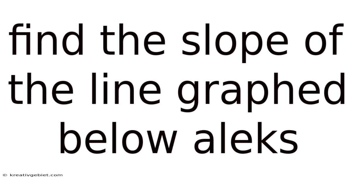 Find The Slope Of The Line Graphed Below Aleks