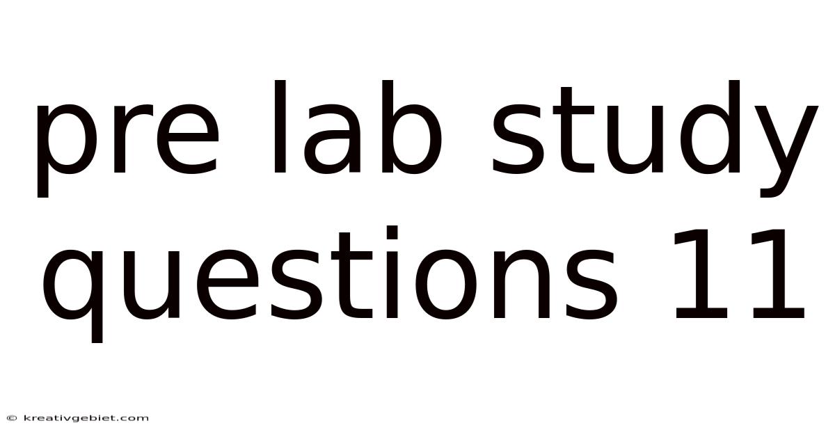 Pre Lab Study Questions 11