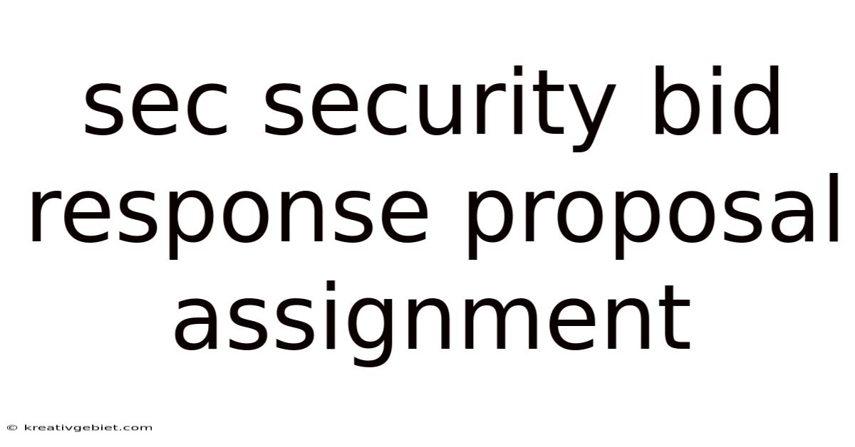 Sec Security Bid Response Proposal Assignment