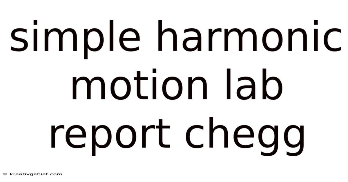 Simple Harmonic Motion Lab Report Chegg