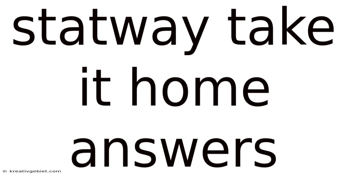 Statway Take It Home Answers