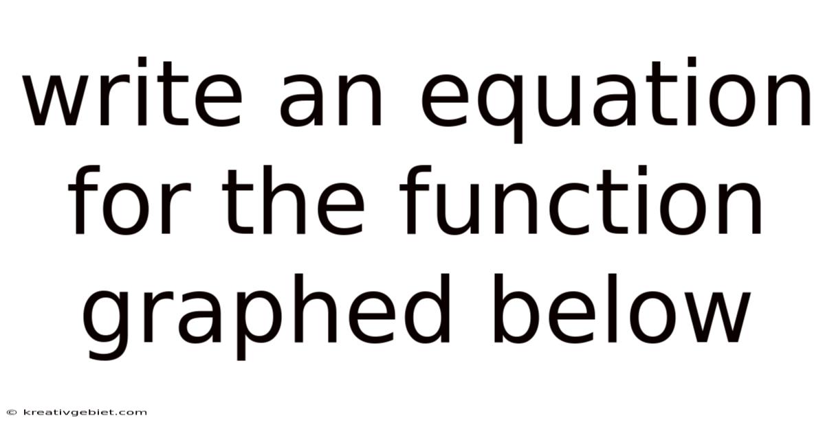Write An Equation For The Function Graphed Below